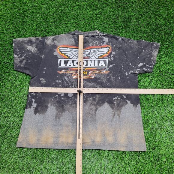 Vintage 1998 Lacona Bike Rally Shirt XL 24x26 Bleached Lion - Picture 3 of 15